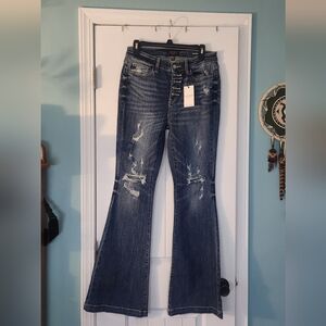 Judy Blue Trouser Flare Leg Blue Jeans